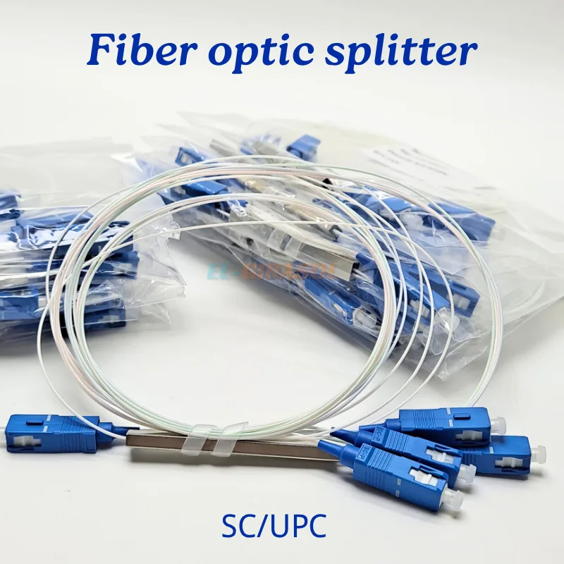 

5 PCS Fiber Optic Splitter 1X2 1X4 1X8 SC/UPC PLC SM Single Mode 0.9Mm 1M FTTH G657A1 LSZH PVC
