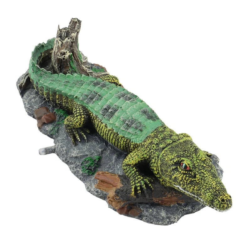 Hot Aquarium Oxygen Pump Resin Crocodile Decoration For Aquarium Crocodile Shape Oxygen Pump Landscape Air Bubble Ornament