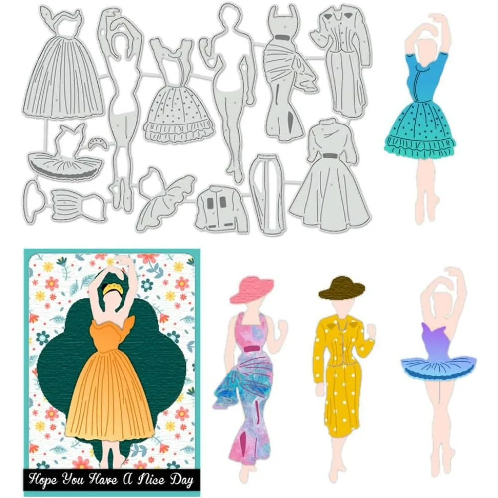 Elegant Lady Cutting Dies Ballerina Dress Skirt Metal Die Cuts Stencils for Scrapbooking Decorative Embossing Paper