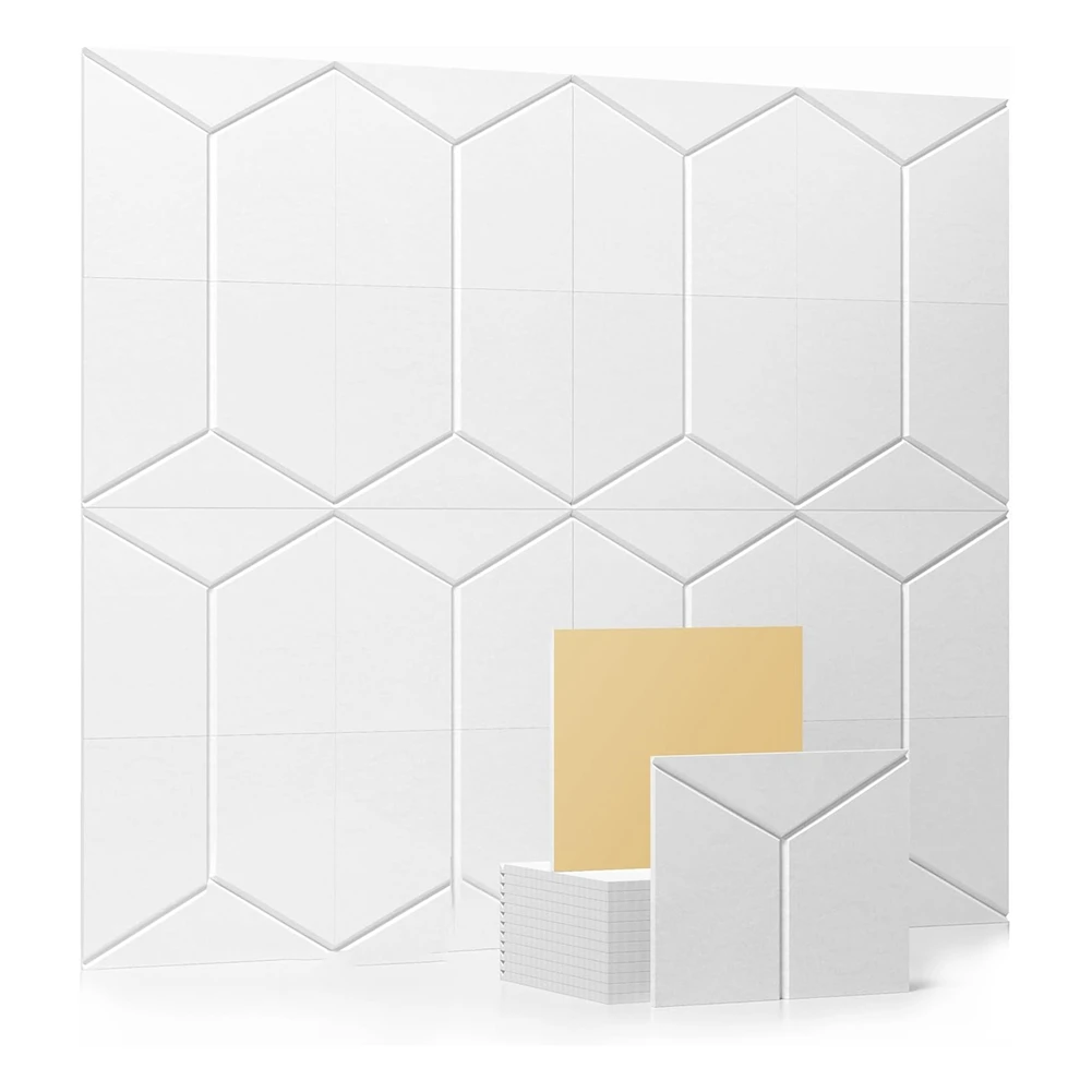 ABST 12 Pack Sound Proof Panels,Y-Shape Self-Adhesive Acoustic Wall Panels,12X11x0.4Inch,For Home Office & Gaming Room