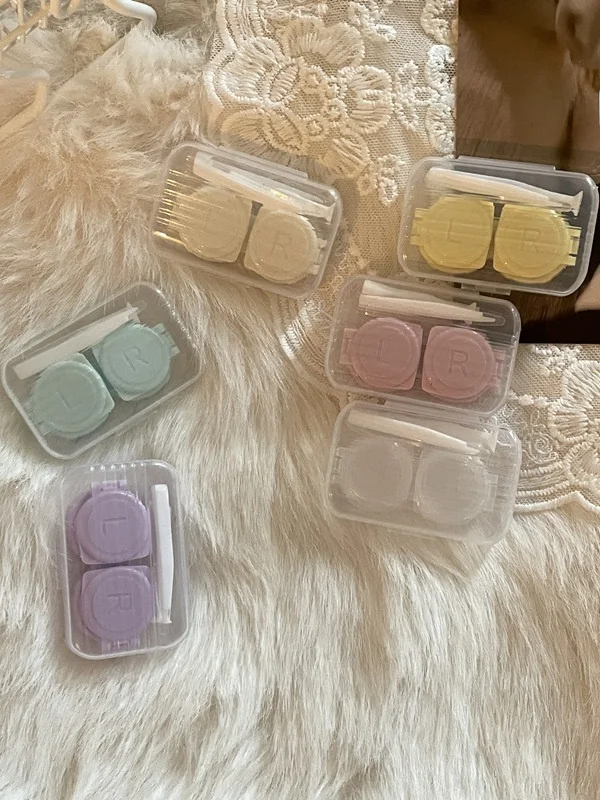 Transparent Invisible Contact Lens Box Press Cap Portable Simple Design Beauty Eye Box Storage Partner Box Optical Accessories