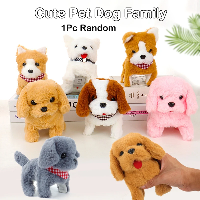 Realistic Plush Simulation Smart Dog Children Toy Can Walking And Call Electric Plush Robot Pet Dog Toddler