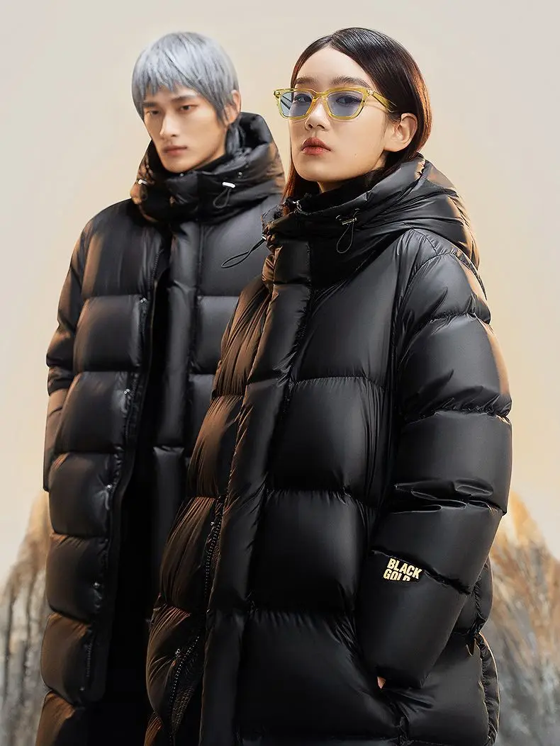 90% White Duck Down Jacket for Women High Quality Winter Thick Down Coat Warm Long Couple's Hooded Coat Snow Wear Black Parkas