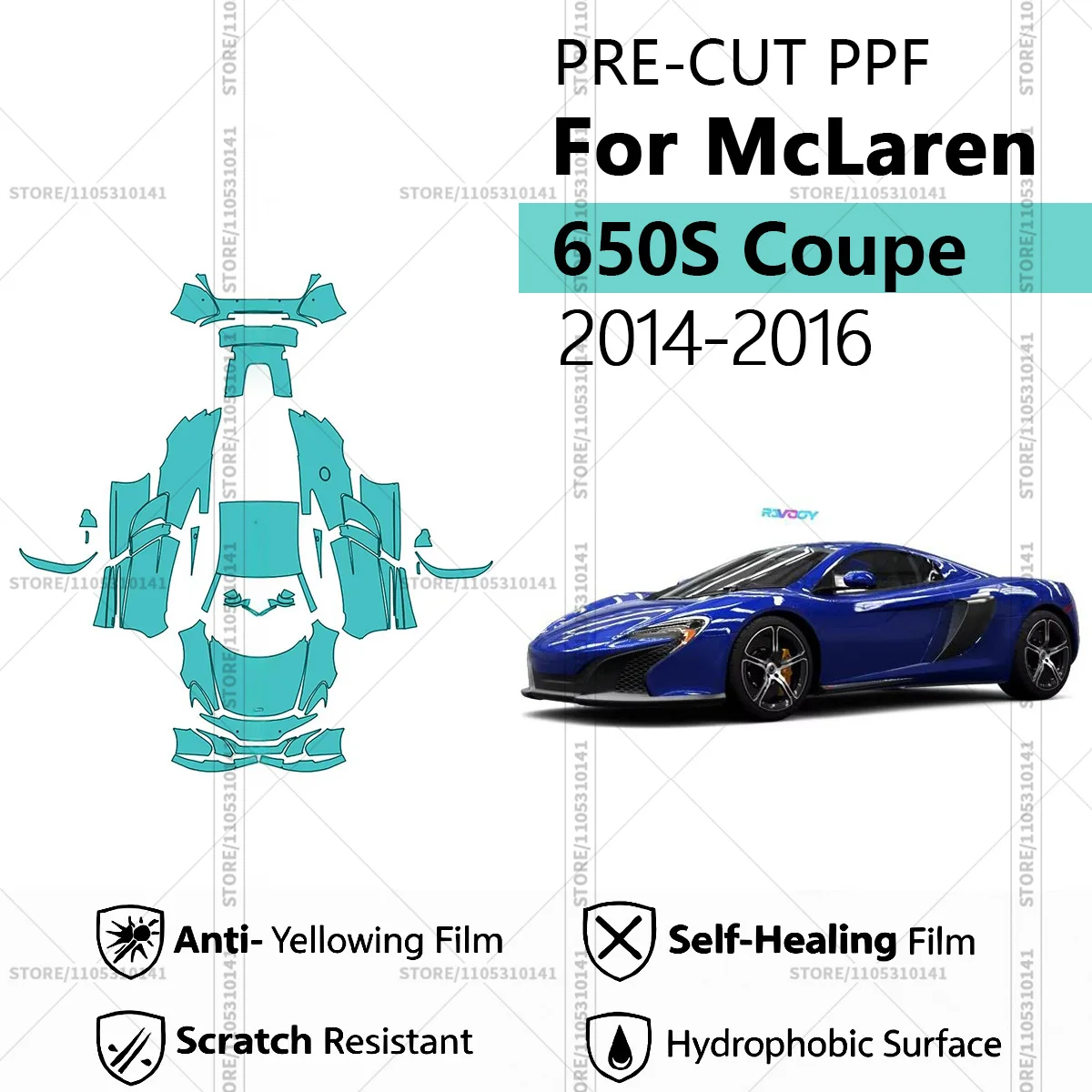 Pre-Cut Paint Protection Film PPF Transparent Car Film Professional Automotive PPF Full Vehicle For McLaren 650S Coupe 2014-2016