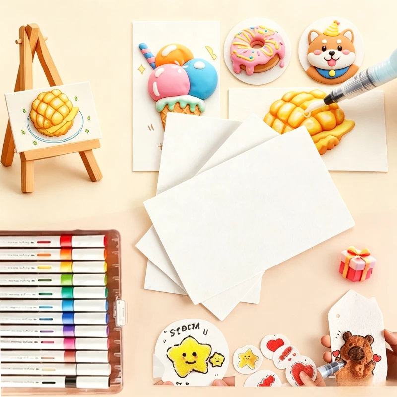 Magic Texture Painting Kit, 10 Foam Papers + 12 Markers + Bubble Pens, DIY Art Craft Set for Kids, Creative Drawing Toy Gift