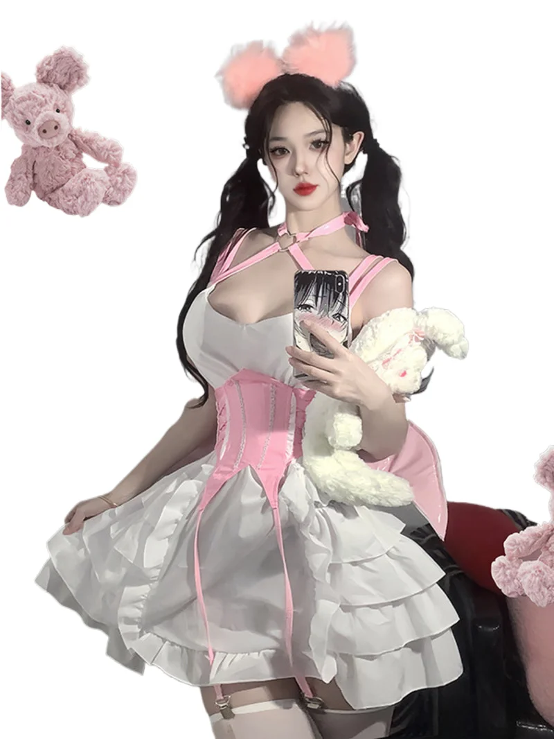 

Sexy Pure Desire Halloween Stage Costume Maid Outfit Demon Lolita Performance Dress Elegant Sweet Women Mini Dress 92I2