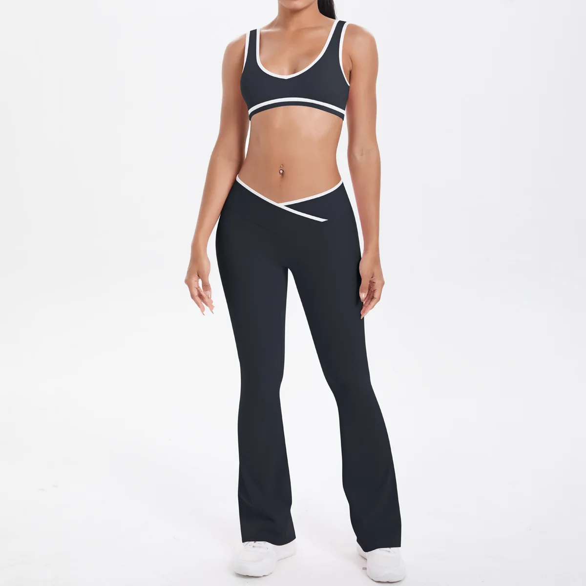 

Seamless Yoga Set for Women High Waist Leggings Sports Bra Crop Top Workout Outfits Gym Wear Fitness Suit for Running Exercise