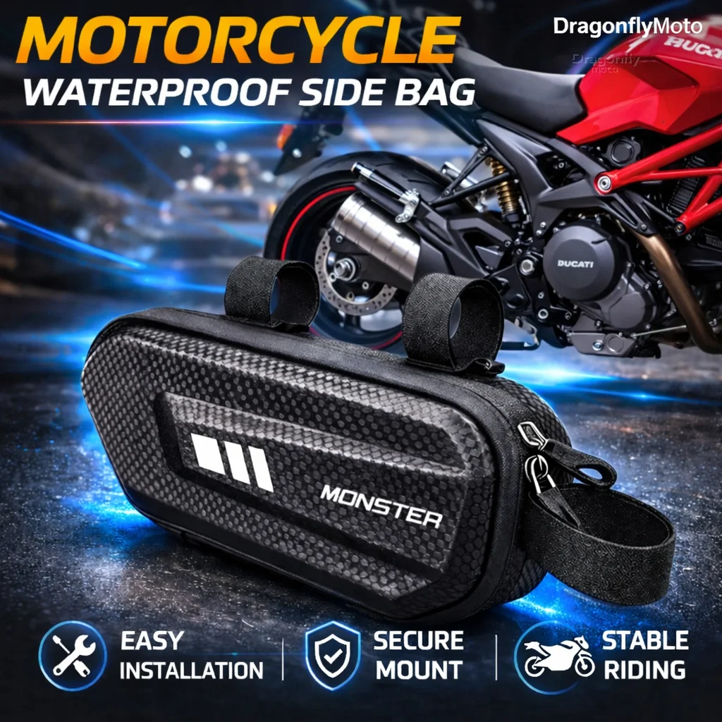 

Large Capacity Motorcycle Side Bag For DUCATI Monster 796 Hypermotard Monster 696 695 Waterproof Multifunctional Storage Pouch
