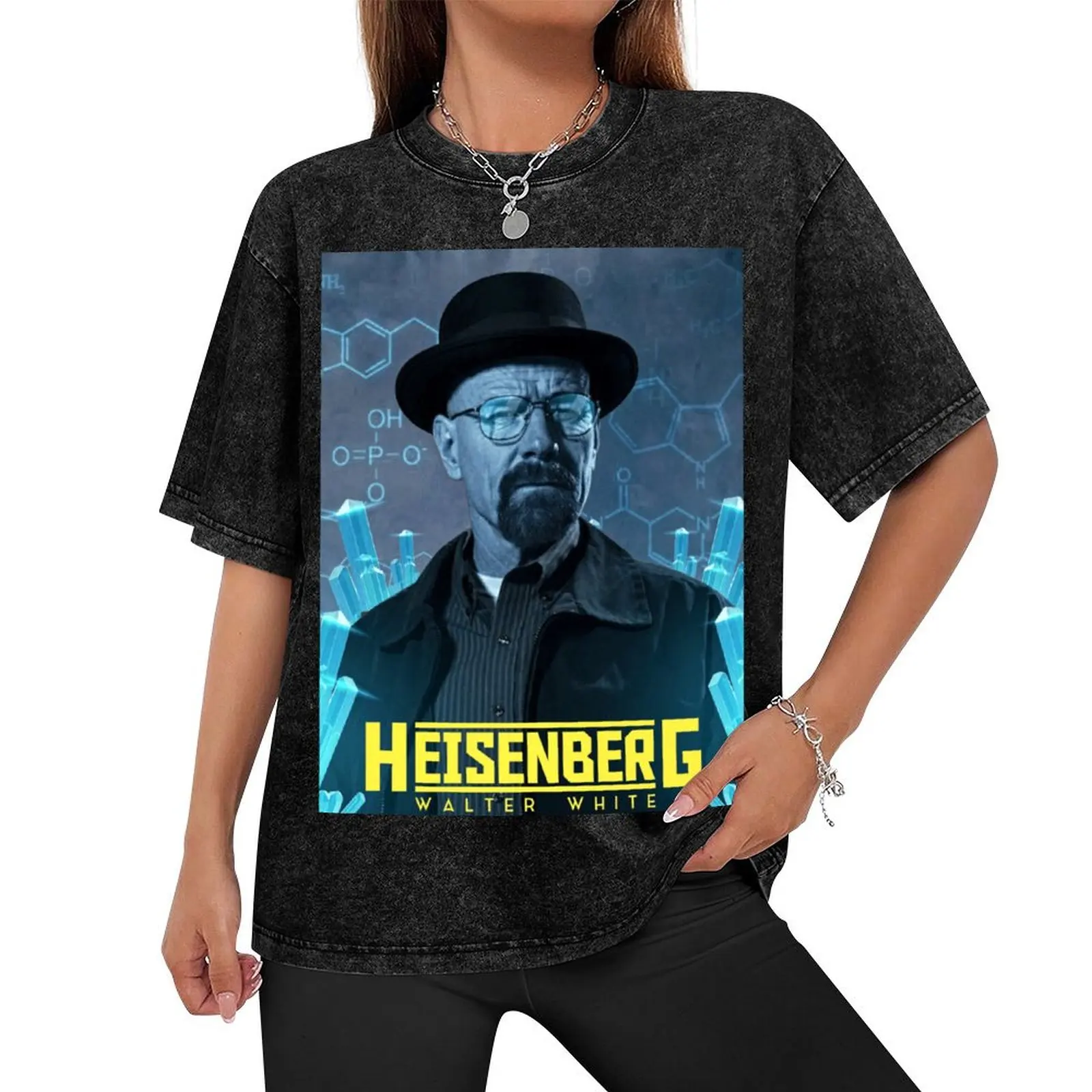 Walter White Blue Crystal T-Shirt oversized graphic tee sports fans graphics Men's t-shirts