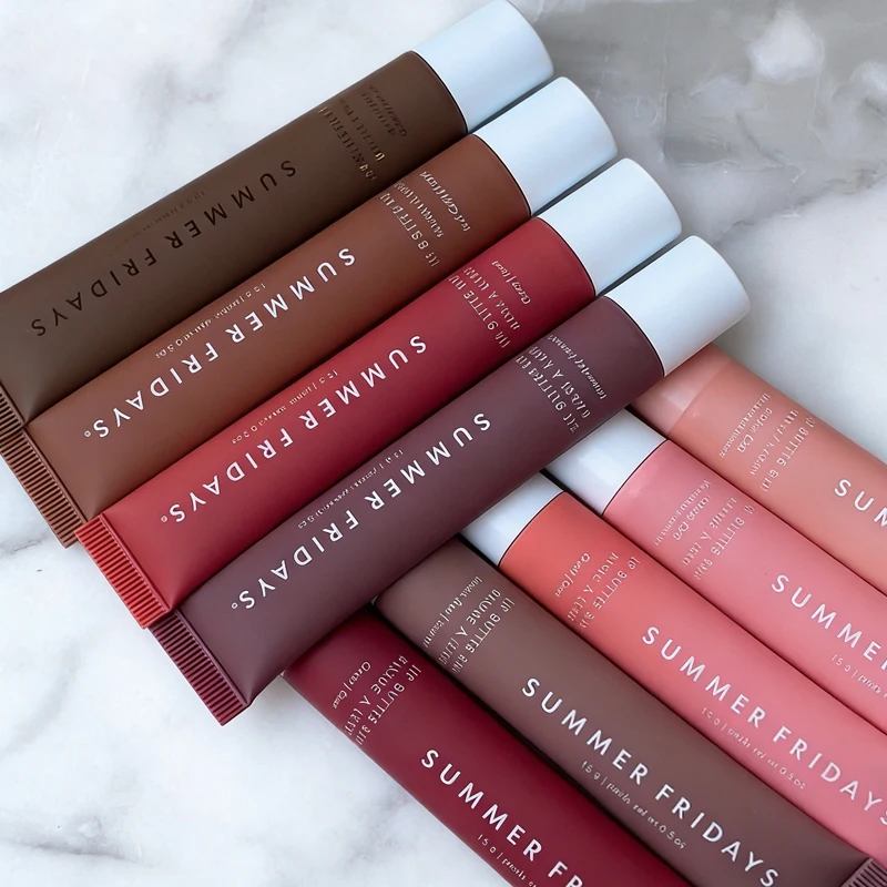 NEW Summer Fridays Mini Lip Gloss Set Vanilla Beige Lip Balm Long Lasting Moisturizing Smooth Soft Tube Makeup Lip Care Suit view 2