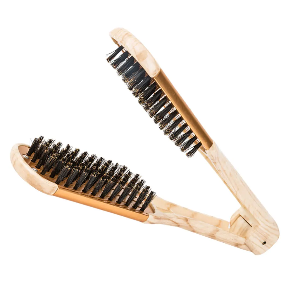 

Straightening Smoothing Brush V Shaped Hair Straightening Comb Clamp Hair Shaping Supplies Easy Style ABS Durable