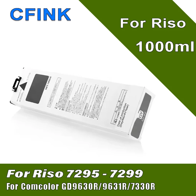 Cartucho de tinta compatible de 1000ML para Riso Comcolor GD9630R GD9631R GD7330R para Riso S-7295/7296/7297/7298 con tinta pigmentada