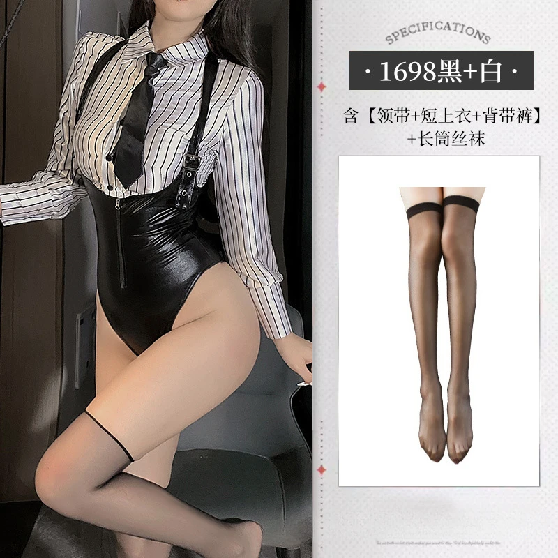 Plus Size Sex OL Secretary Uniform Roleplay Leather Bodysuit Office Lady Cosplay Nightclub Suit Babydolls Erotic Lingerie Outfit