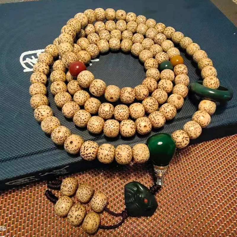 

Gold Seed Xingyue Bracelet Barrel Beads108with Alashan Traffic Lights Bodhi for the First Lunar Month Collectables-Autograph Ros