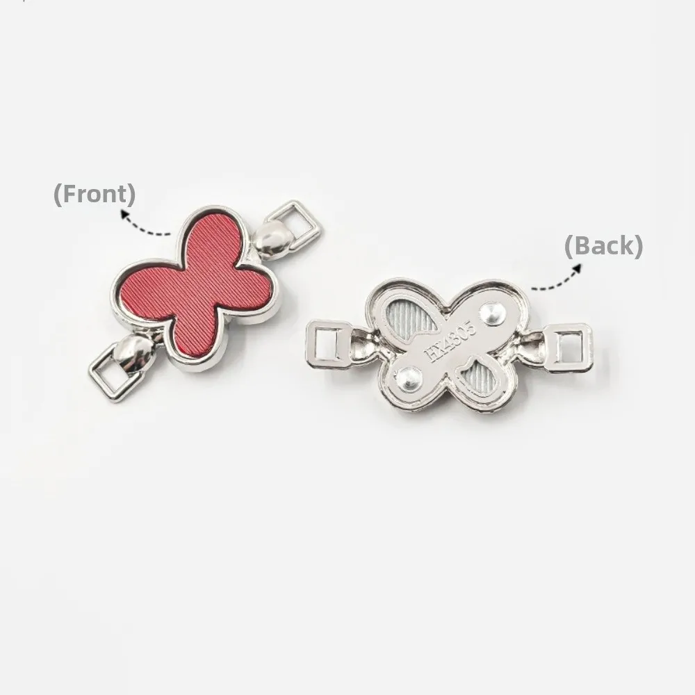 1 Pair Butterfly Decor Shoelace Clips Alloy Removable Shoelace Buckle Shoes Charm Buckle No Tying Design Sneaker Lace Clips