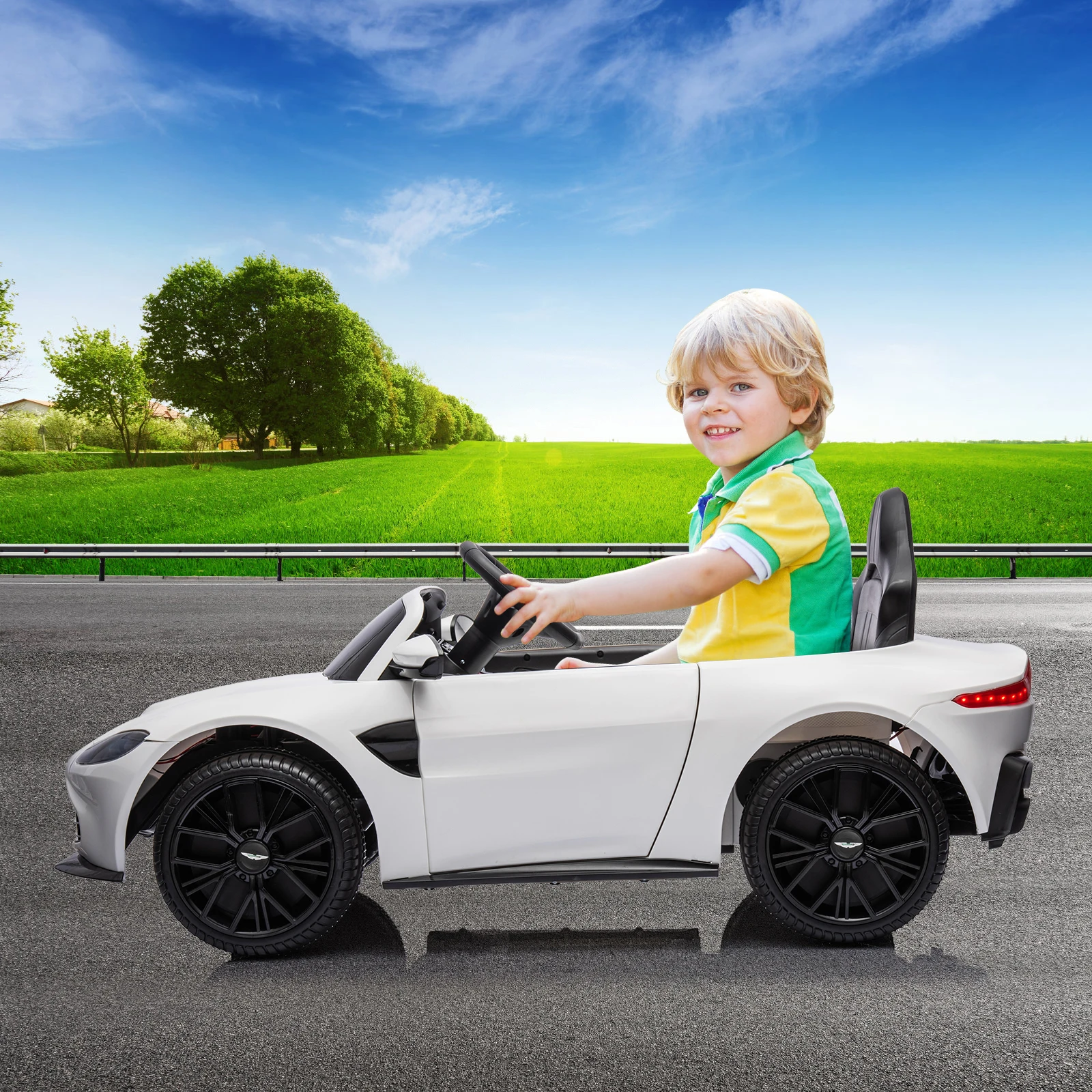 12V elektrische kinderrit op auto speelgoedauto op batterijen met afstandsbediening LED-verlichting hoorn muziek USB sportwagen speelgoed voor peuters