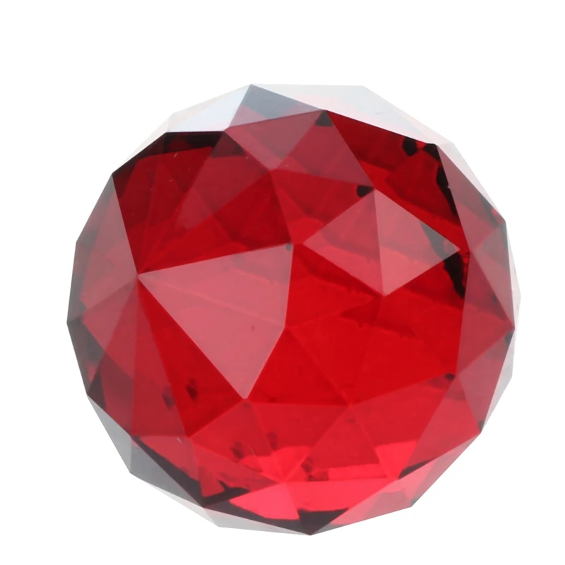 2Pcs 30Mm Red Crystal Ball Prisms