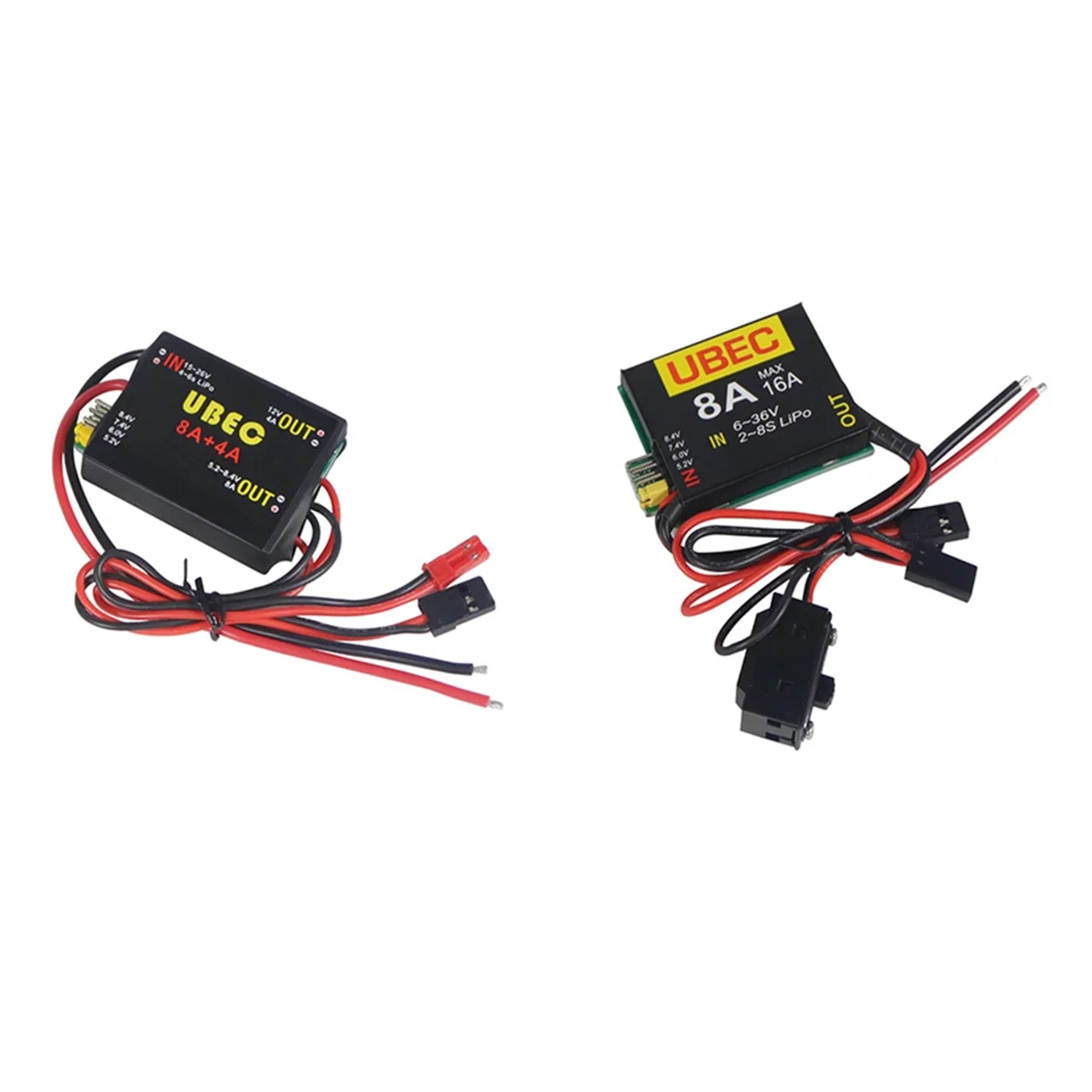 2PCS 2S-6S 6-36V UBEC-8A BEC DUAL UBEC 8A /16A 5.2/6.0/7.4V/8.4V for Servo Separate Power Supply RC Car FixWing Airplane