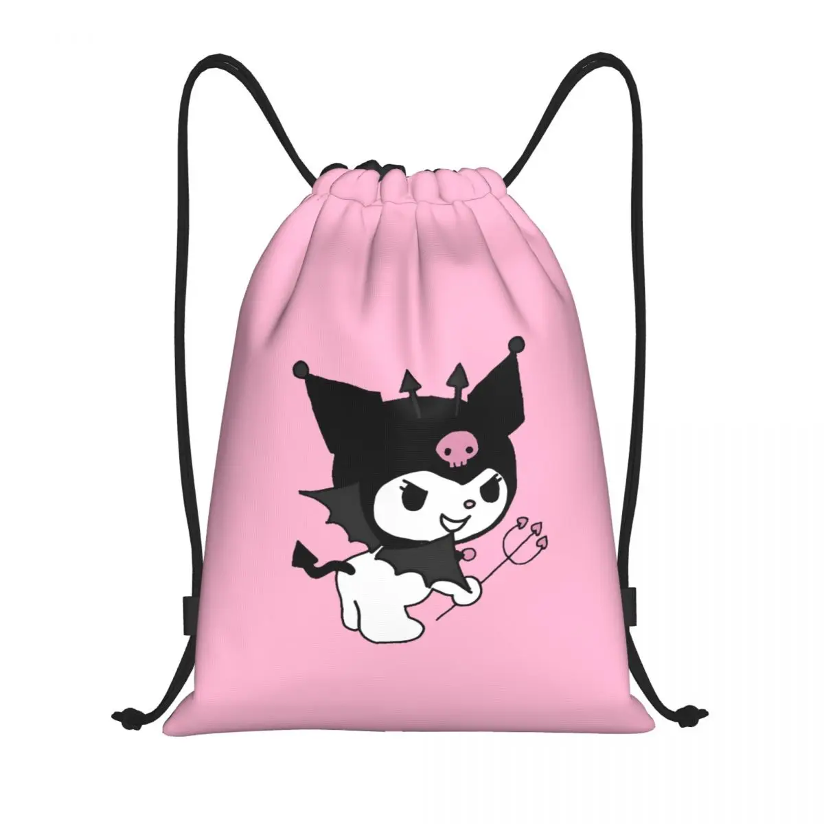 

Custom Kuromi Drawstring Bag Women Men Lightweight Little Devil Sports Gym Storage Backpack