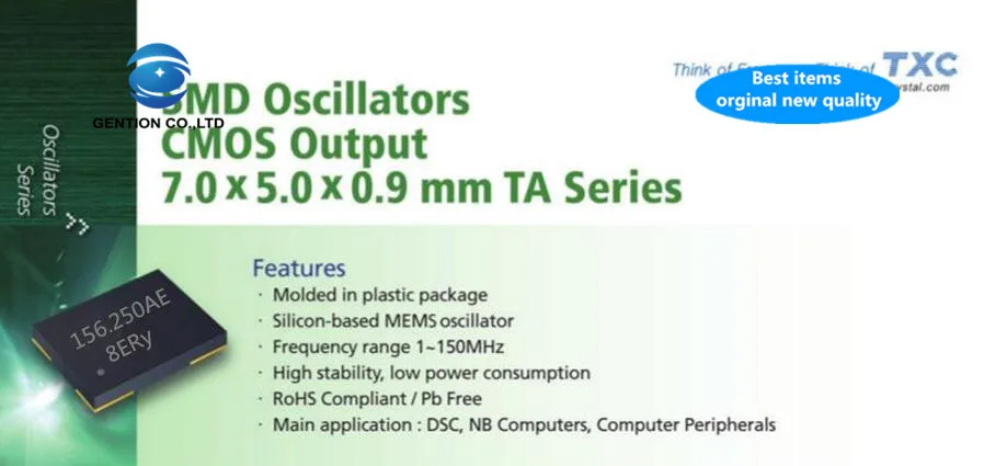 10PCS 100% New original TA TXC Active SMD Crystal Oscillator Single-ended 5x7 4-pin 156.25M 156.25MHZ OSC 7050