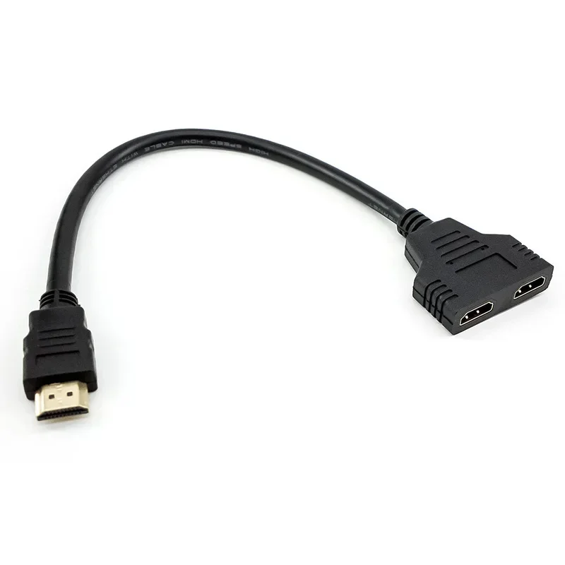 Câble adaptateur mâle à double femelle 1 en 2 sorties convertisseur câble allergique HD-MI compatible 2 touristes Port Y Splitter HD 1080P V1.4