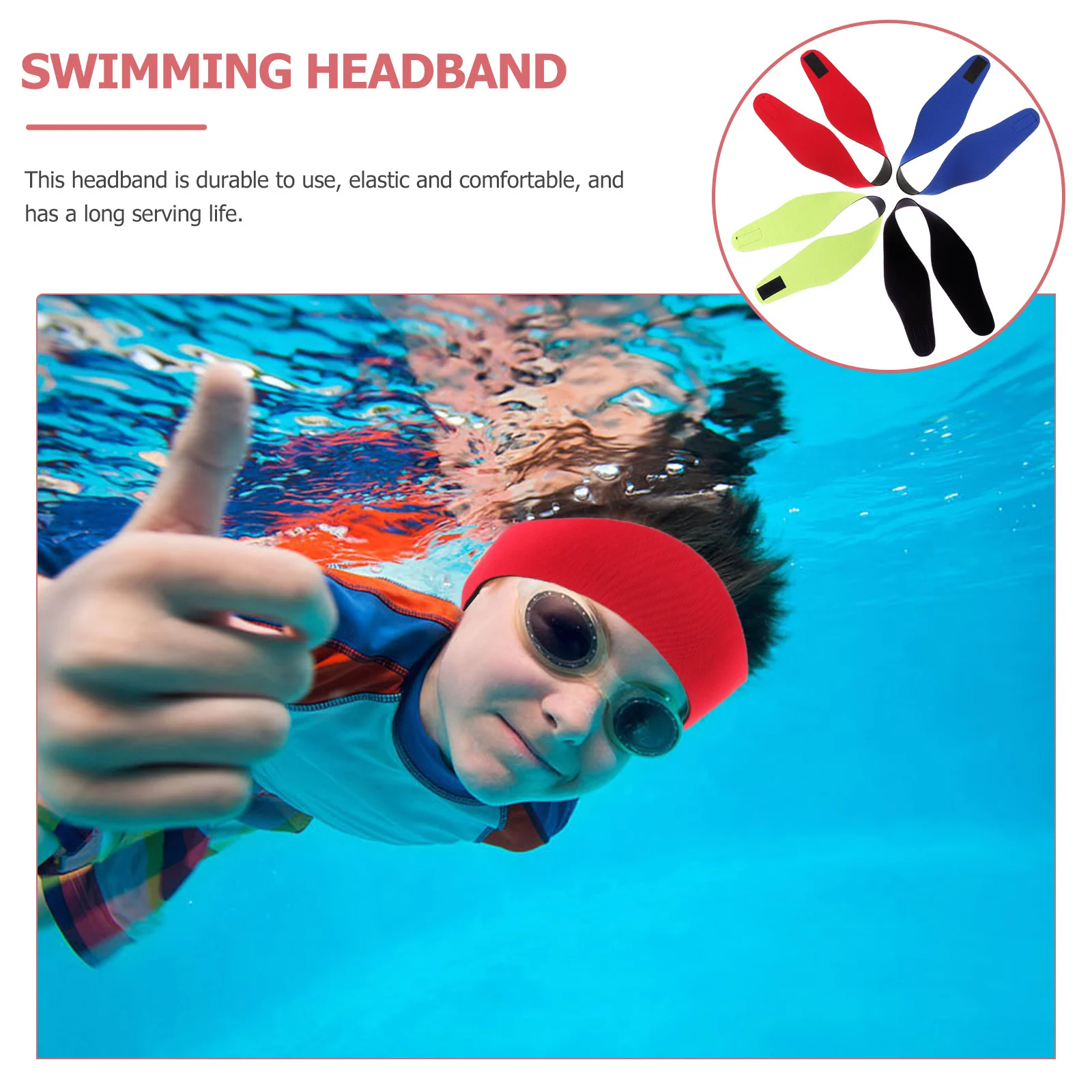 

4Pcs Swimming Ear Protection Headband Stretchy Comfortable for Swimming Diving Workout Training Swim Headband Hairband for Yoga