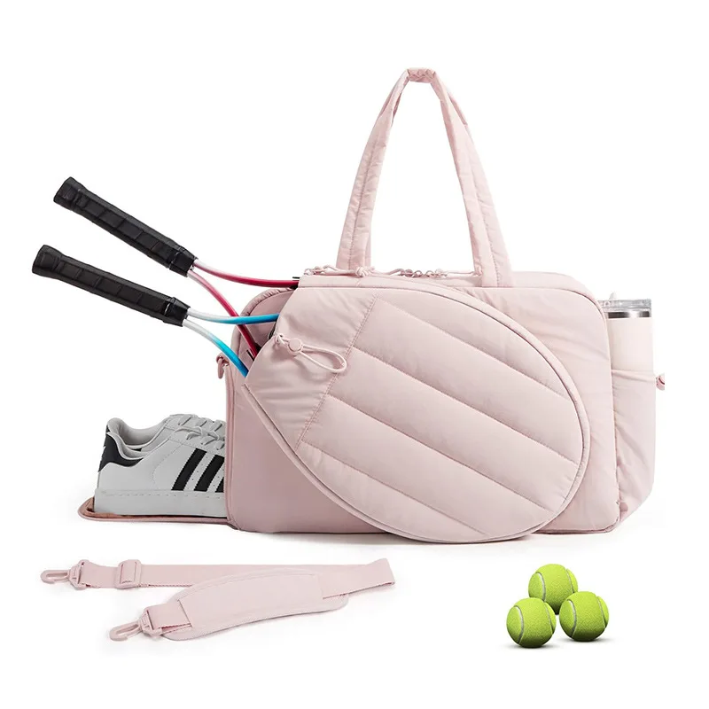Quilted tennis bag canopy, release bag, women's sports bag, racket cover, foldable portable shoulder bag