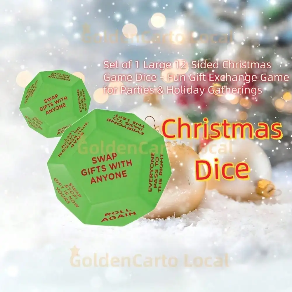 

Fun Christmas Gift Exchange Dice - an interactive holiday party game suitable for adults and children, a secret Santa Claus gift exchange decision maker, the perfect choice for family game nights and office parties