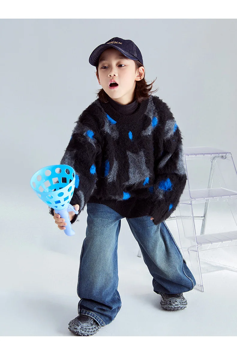 Child Outfit for Baby Girl and Boy Middle-aged and Young Children 2025 Autumn and Winter Soft Knitted Sweater Kids Clothes