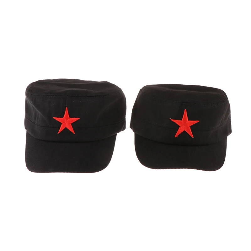 Solid Colors Men Women Army Cap Cadet Military Patrol Hat Golf Driving Red Star Pentagram Casual Hat