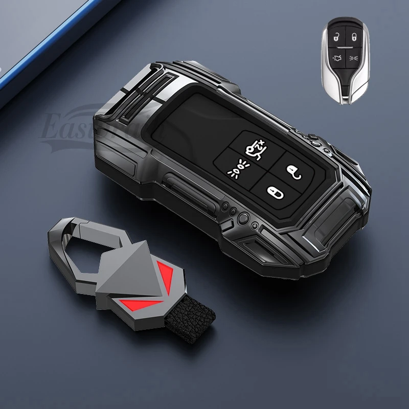 Car Zinc Alloy Silicone KeyChain Cover Case Holder For Maserati Ghibli GT GC Le Key Holder Protector Interior Accessories