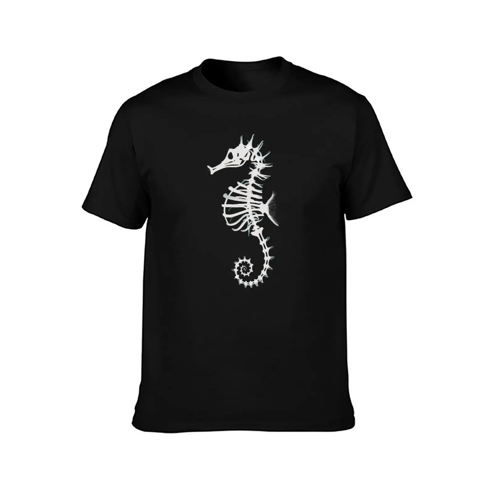 Seahorse T-Shirt, Summer Casual Cotton Tee, Oversized Streetwear Tops, Vintage Graphic Print, Loose Fit Short Sleeve