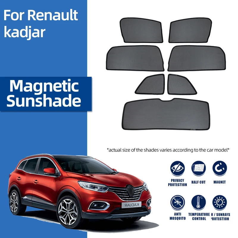 For Renault Kadjar 2015 2016 2017 2018 2019 2020 2021 2022 Car Magnetic Sunshade Front Windshield Curtain Rear Side Sun Visor