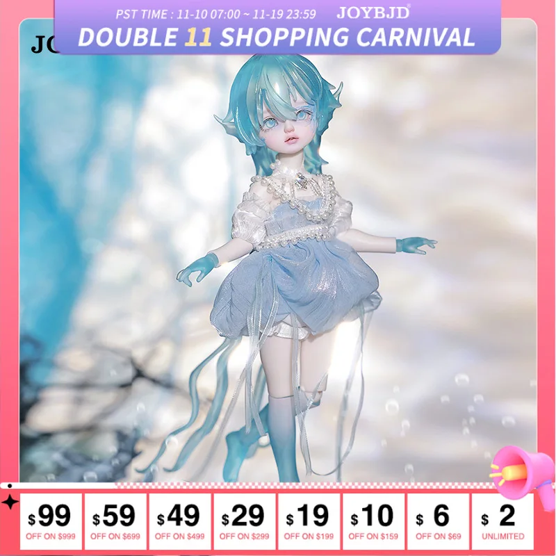 

JOYBJD Kurage 1/6 Bjd кукла, полный комплект B с прозрачными синими руками, стопами, смоляными волосами, медузами, сказочной стиль, игрушка из смолы
