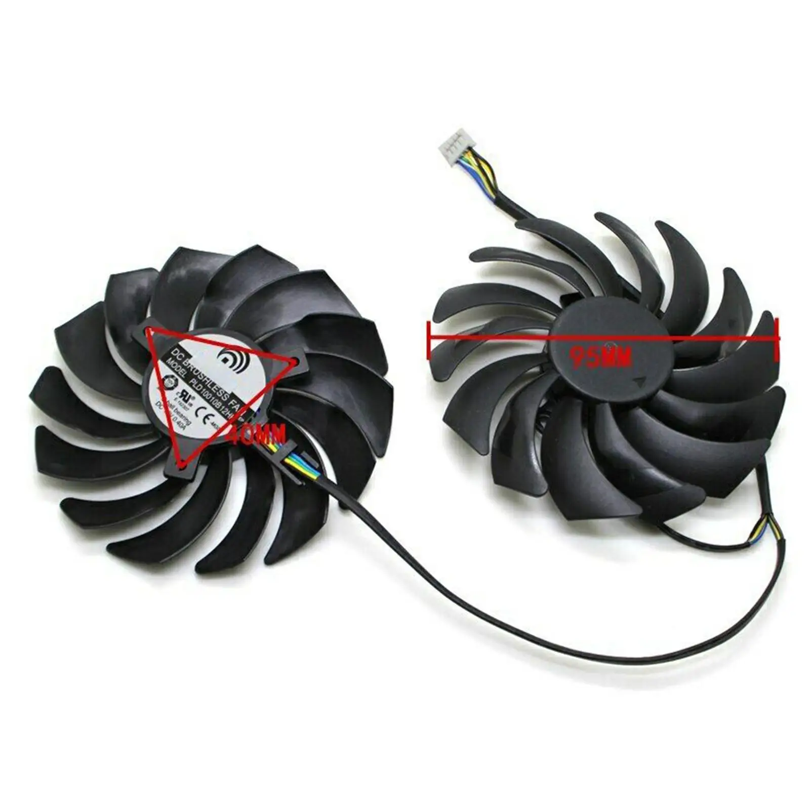 A Pair Cooling Fan for MSI 080070 1060 RX470 480 570 580 Gaming Graphics Fan 0010S