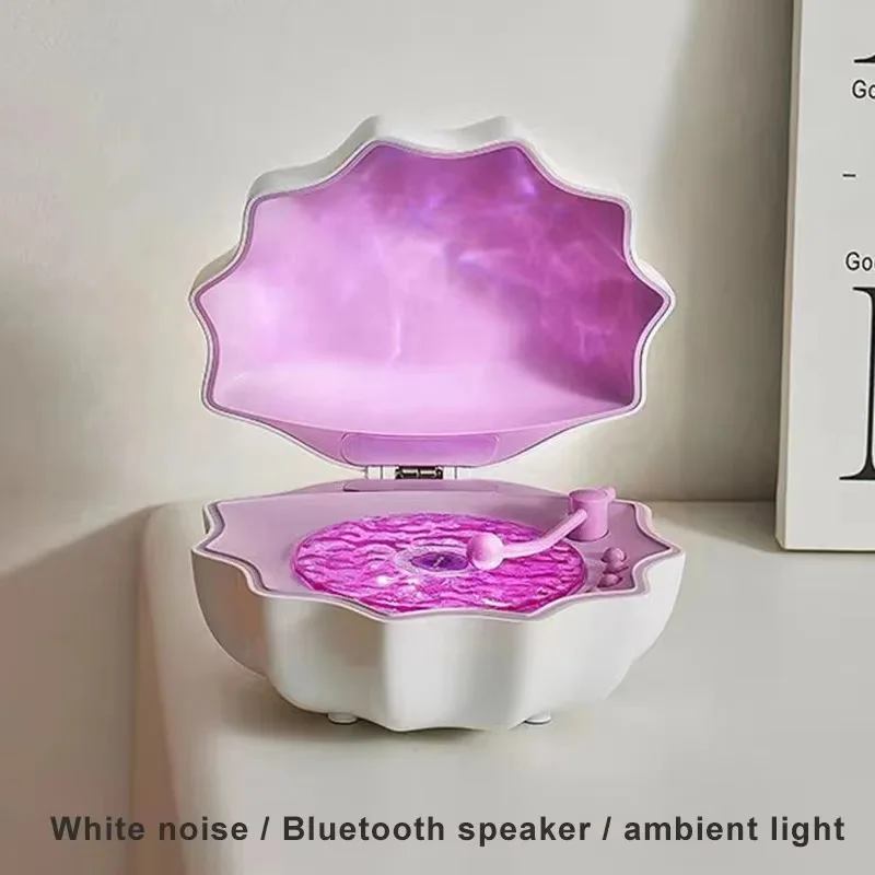 Portable Wireless Bluetooth Speaker White Noise Sleep Aid Retro Design With Colorful Projection Light Mini HIFI Music Player