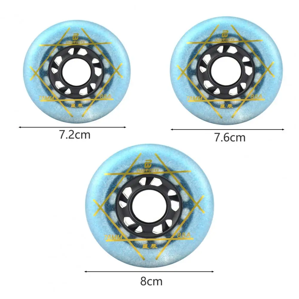 인라인 스케이트 휠, 별이 빛나는 하늘, 강한 그립, 범용 롤러 스케이트 휠, 아이스 스피드 스케이트 휠, 72mm, 76mm, 80mm