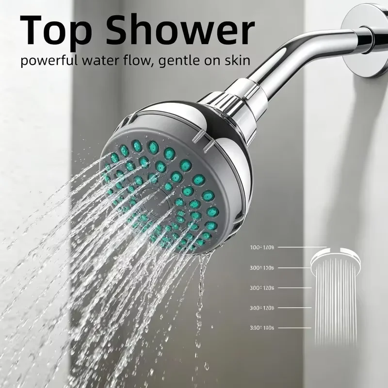High Pressure Wall Mount Shower Head Hotel Bathroom Fixed Shower Faucet Replacement Top Spray Showerhead