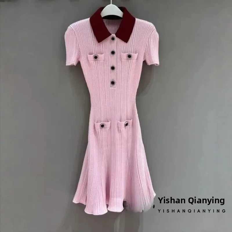   니트 슬림핏 스탠드 칼라 컬러 블록 디자인 여성용 가을 겨울 패션 엘레 통근 스타일