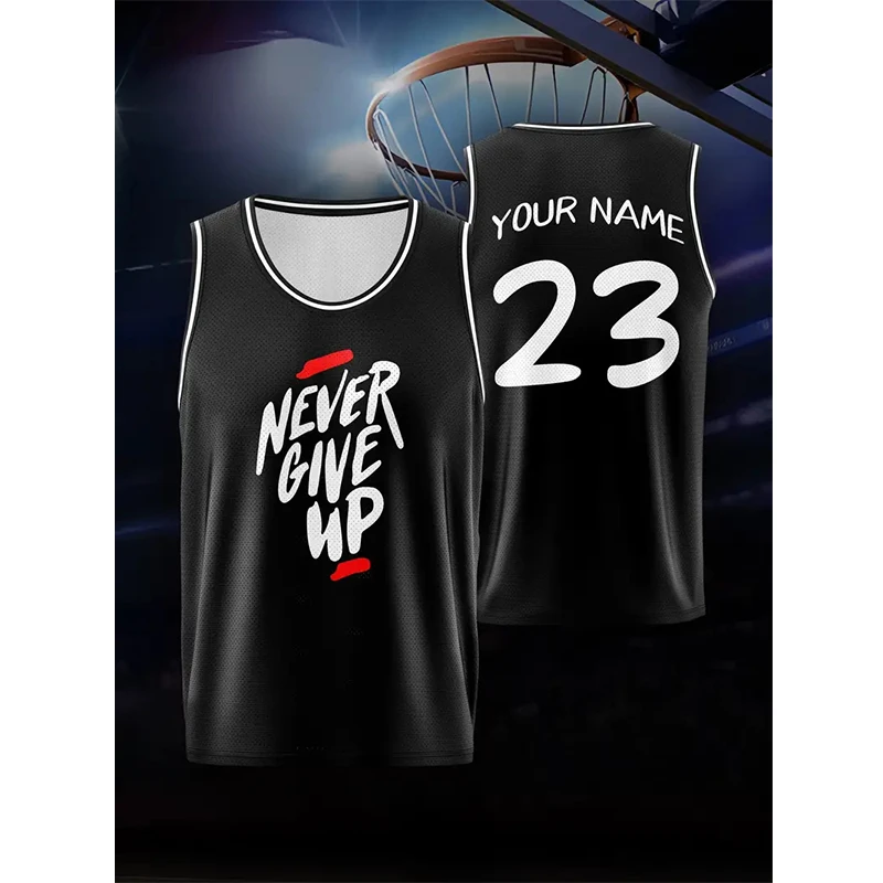 

Basketball Jerseys DIY Tank Tops For Men Custom Name Numbers 3D Printed Tees Team Uniform Summer Loose Sports O-Neck Vest Tops