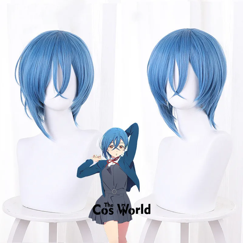 Love Live Superstar Liella Wakana Shiki Blue 35cm Short Anime Cosplay Wigs Fiber Heat Resistant Synthetic Hair + Wig Cap