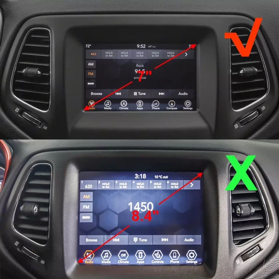 7-Zoll-LCD-Navigationsdisplay mit Touchscreen-Rahmenabdeckung für Jeep Compass Radioempfänger VP2RFP – Detail 4
