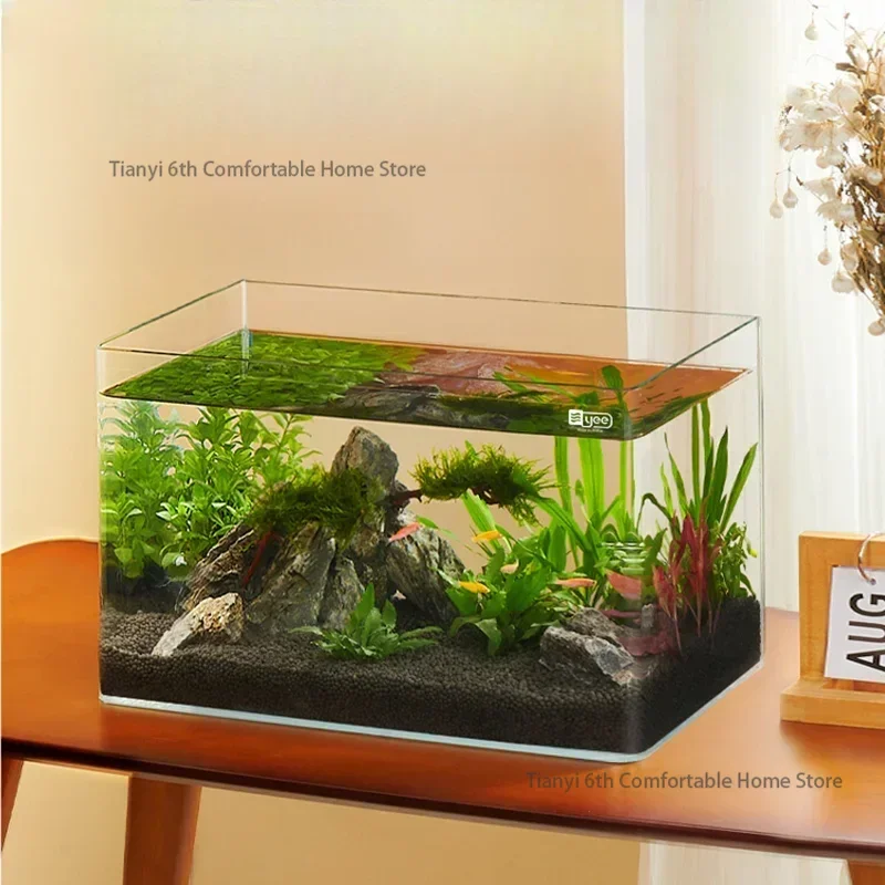 Japanese Style Designer High-end Aquariums Originality Modern Living Room Ornament Aquariums Bedroom Pet Products Fishbowl HBHD