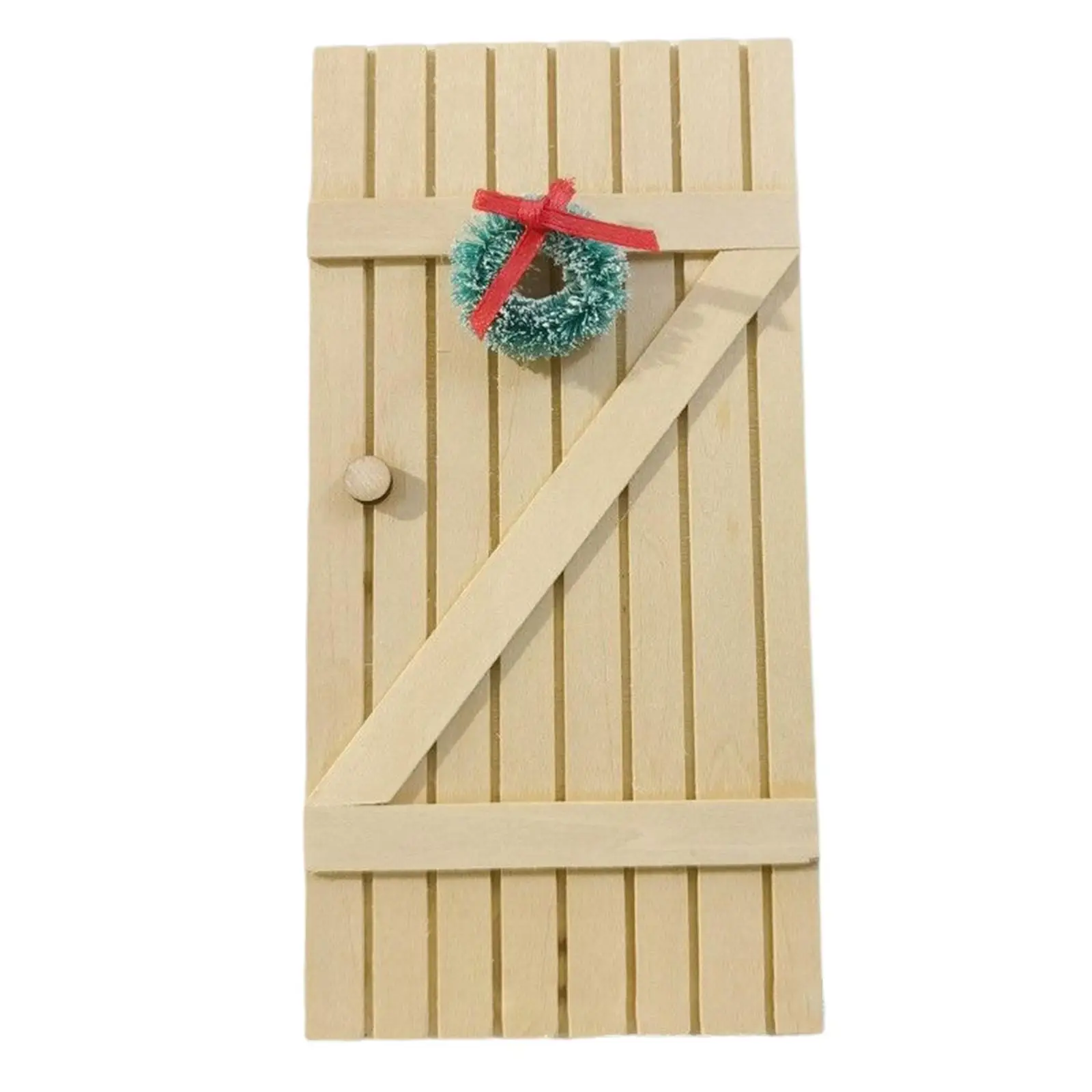 Wooden Doll House Door Miniature Scene Pretend Playset 1/12 for Fairy Garden