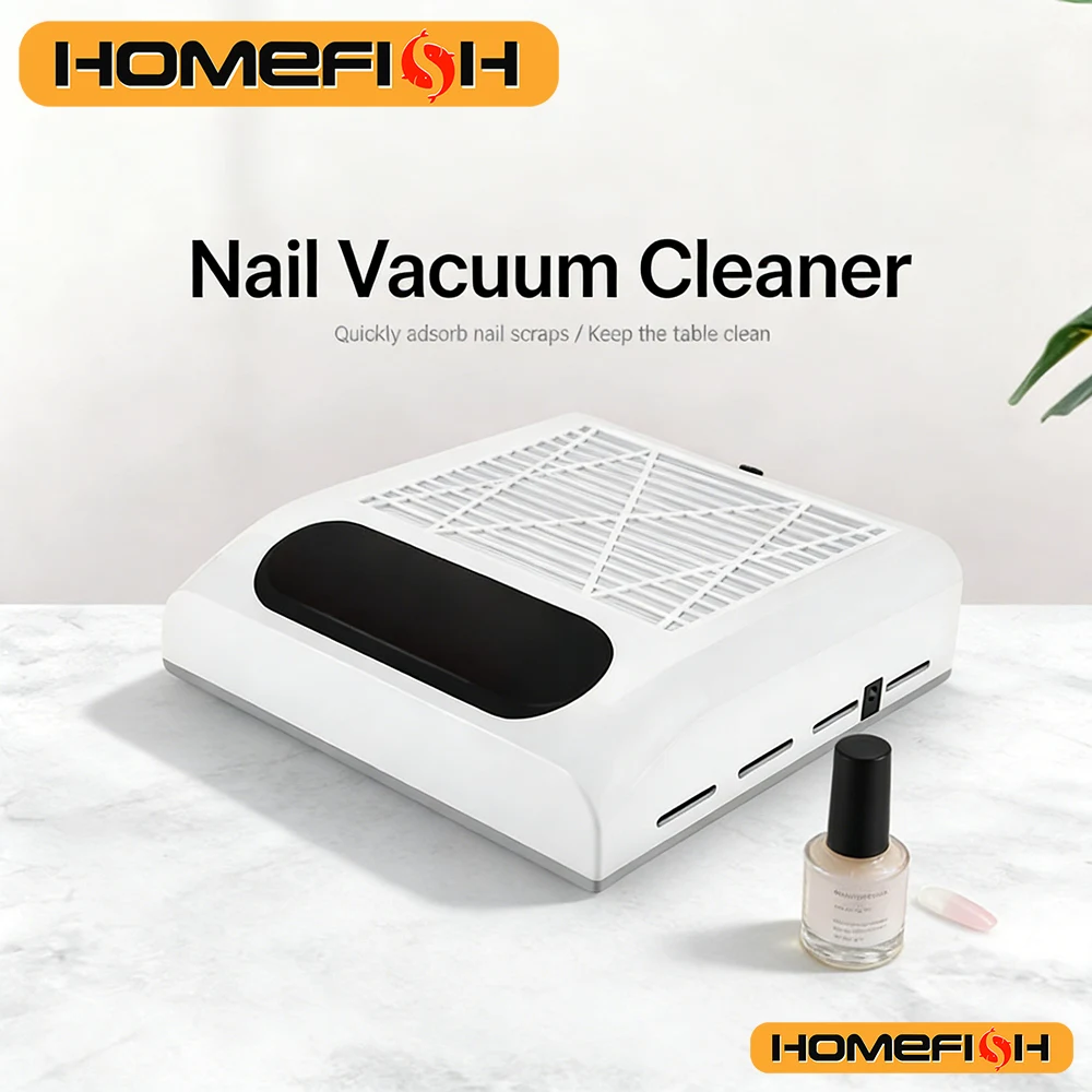 Powerful Nail Dust Collector Fan For Nail Salon Reusable Filter Nail Art Vacuum Cleaner Supplies