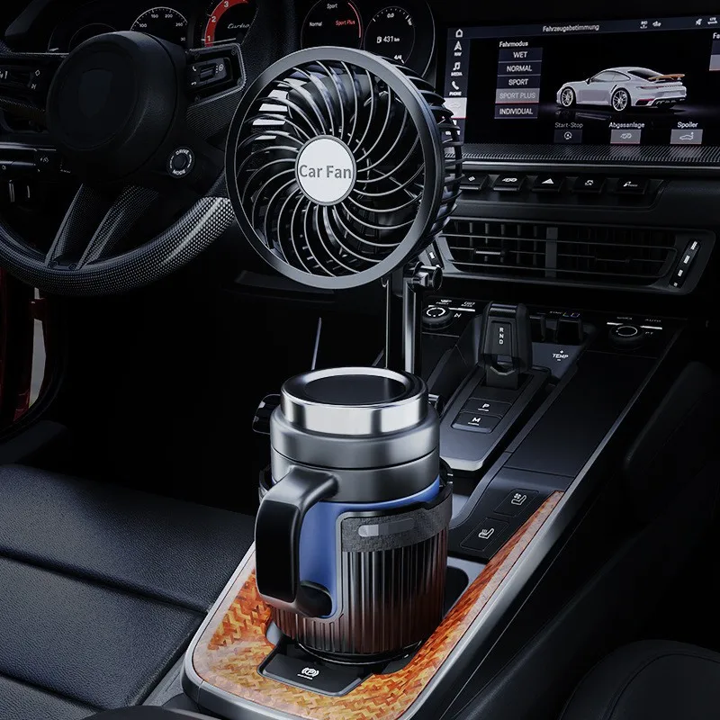Summer Popular Car Electric Fan 4 Inch Car Cup Holder 24V Large Truck Special Fan Cooling