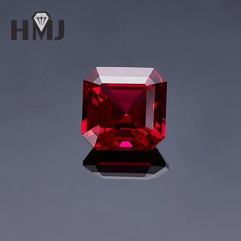 

Lab Grown Ruby Pigeon Blood Red Asscher Square Shape Charm Gemstone for Diy Jewelry Making Materials AGL Certificate