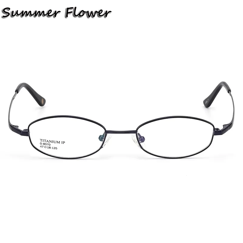 

Men Slim Pocket Prescription Eyeglasses Women Oval Optical Frame Pure Titanium Gafas Spectacle Frame for High Degree
