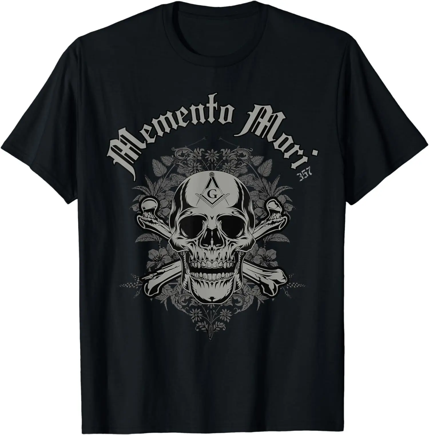 

Masonic Skull & Crossbones Memento Mori Design Tee T-Shirt S-3xl