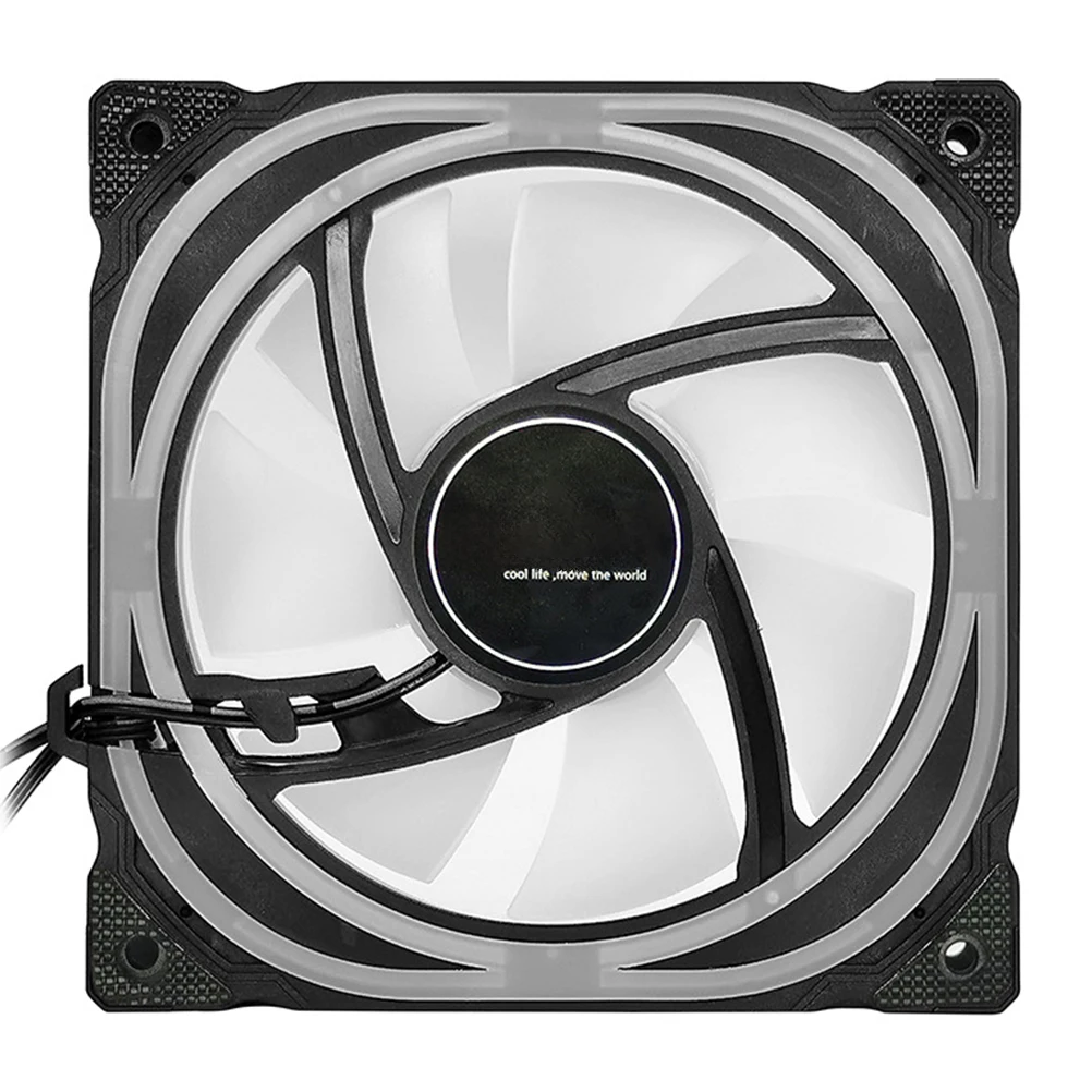 

1Set 3Pcs 12cm RGB LED Computer Cooling Fan with 1set Standard Controller Colorful LED PC Cooling Fan (Style 1)